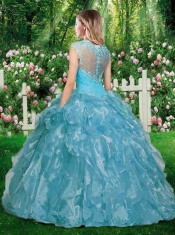 Beautiful A Line Cap Sleeves Quinceanera Dresses with Beading