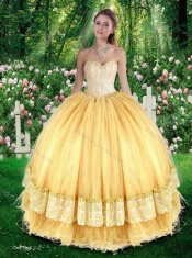 Beautiful Ball Gown Quinceanera Gowns with Beading for Fall