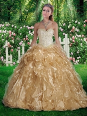 Best A Line Sweetheart Beading and Ruffles Quinceanera Gowns