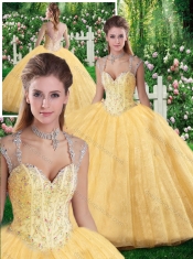 Cheap Ball Gown Beading and Appliques Sweet 16 Dresses