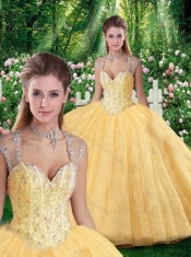 Cheap Ball Gown Beading and Appliques Sweet 16 Dresses