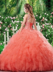 Exquisite Puffy Straps Champagne Quinceanera Dresses for 2016