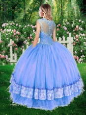 Fashionable Straps Beading and Appliques Sweet 16 Gowns