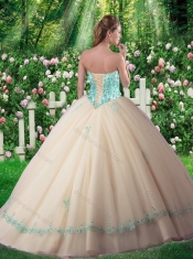 Hot Sale A Line Appliques Sweet 16 Dresses in Champagne