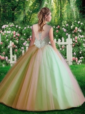 Hot Sale Straps Beading 2016 Quinceanera Dresses for Spring