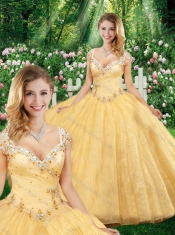 Latest Ball Gown Straps Quinceanera Dresses with Beading