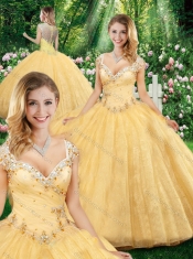 Latest Ball Gown Straps Quinceanera Dresses with Beading