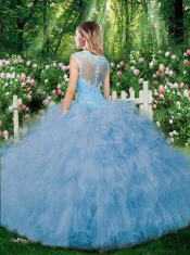 Luxurious Ball Gown Beading Quinceanera Dresses with Cap Sleeves