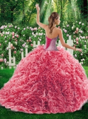 Luxurious Ball Gown Sweetheart Beading Quinceanera Dresses with Brush Train