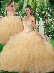 New Styles Ball Gown 2016 Quinceanera Gowns in Champagne