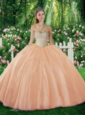 New Styles Ball Gown Sweetheart Beading Champagne Sweet 16 Dresses