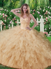 New Styles Sweetheart Beading Quinceanera Dresses in Champagne