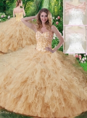 New Styles Sweetheart Beading Quinceanera Dresses in Champagne