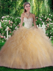 Pretty Ball Gown Beading and Ruffles Sweet 16 Gowns
