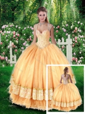 Pretty Ball Gown Quinceanera Dresses with Beading and Appliques