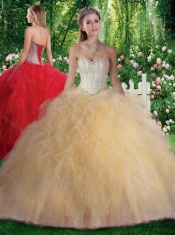 Pretty Ball Gown Quinceanera Dresses with Beading and Ruffles