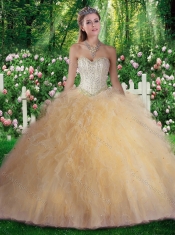 Pretty Ball Gown Quinceanera Dresses with Beading and Ruffles