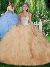 Pretty Ball Gown Quinceanera Dresses with Beading for 2016
