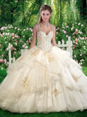 Romantic Ball Gown Sweet 16 Dresses with Beading and Appliques