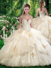 Romantic Ball Gown Sweet 16 Dresses with Beading and Appliques