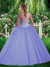 Simple Straps Beading Quinceanera Gowns for 2016