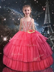 Beautiful Ball Gown Straps Adorable Little Girl Pageant Dresses with Beading