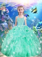 Beautiful Ball Gowns Straps 2016 Adorable Little Girl Pageant Dresses with Beading