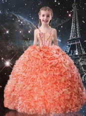 Beautiful Straps Beading Adorable Little Girl Pageant Dress for Fall