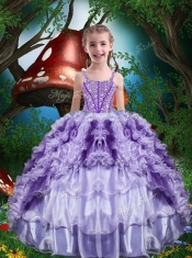 Luxurious Ball Gown Beading and Ruffles Adorable Little Girl Pageant Dress for 2016