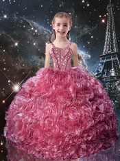 Pretty Straps Adorable Little Girl Pageant Dresses with Beading for Fall