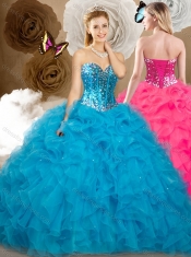 Affordable Ball Gown Sweetheart Beading and Ruffles Sweet 16 Dresses