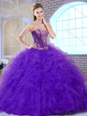 Affordable Sweetheart Ruffles and Appliques Sweet 16 Dresses