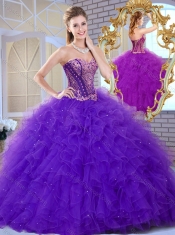 Affordable Sweetheart Ruffles and Appliques Sweet 16 Dresses