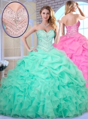 Beautiful Ball Gown Beading and Pick Ups Quinceanera Dresses