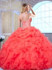 Beautiful Ball Gown Champagne Sweet 16 Dresses with Beading and Ruffles