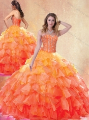 Beautiful Ball Gown Quinceanera Gowns with Beading and Ruffles