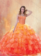 Beautiful Ball Gown Quinceanera Gowns with Beading and Ruffles