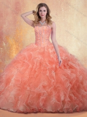 Beautiful Ball Gown Sweet 16 Gowns with Beading and Ruffles