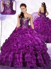 Beautiful Beading Ball Gown Sweet 16 Dresses with Ruffles and Sequins Beautiful Beading Ball Gown Sweet 16 Dresses with Ruffles and Sequins