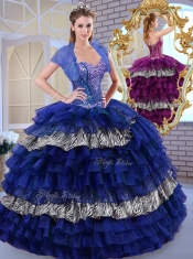 Beautiful Sweetheart Ball Gown Ruffled Layers and Zebra Quinceanera Dresses Beautiful Sweetheart Ball Gown Ruffled Layers and Zebra Quinceanera Dresses