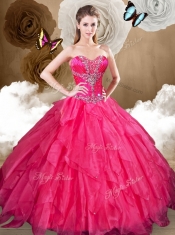 Best Sweetheart Ball Gown Sweet 16 Dresses with Beading and Ruffles