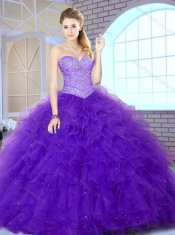 Brand New Style Ball Gown Sweet 16 Gowns with Beading and Ruffles