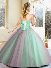 Cheap Ball Gown Beading Quinceanera Dresses in Apple Green