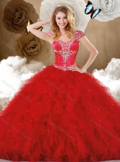 Cheap Ball Gown Sweetheart Beading and Ruffles Quinceanera Dresses