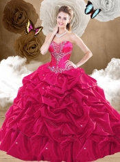 Discount Brush Train Hot Pink Sweet 16 Dresses with Pick Ups