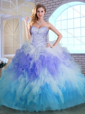 Elegant Sweetheart Multi Color Quinceanera Gowns with Beading and Ruffles