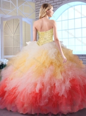 Elegant Sweetheart Multi Color Quinceanera Gowns with Beading and Ruffles