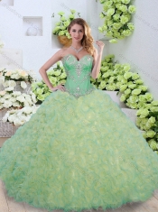 Fashionable Ball Gown Beading and Ruffles Quinceanera Dresses