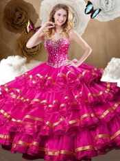 Fashionable Ball Gown Quinceanera Dresses with Beading and Ruffled Layers