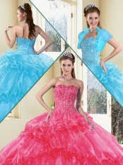 Fashionable Ball Gown Quinceanera Gowns with Beading and Ruffled Layers